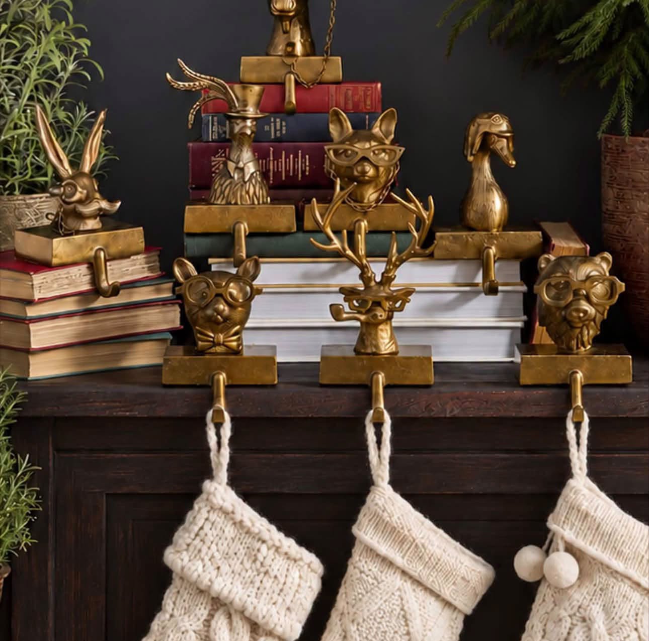 Christmas stocking holders at Kern's Farmhouse