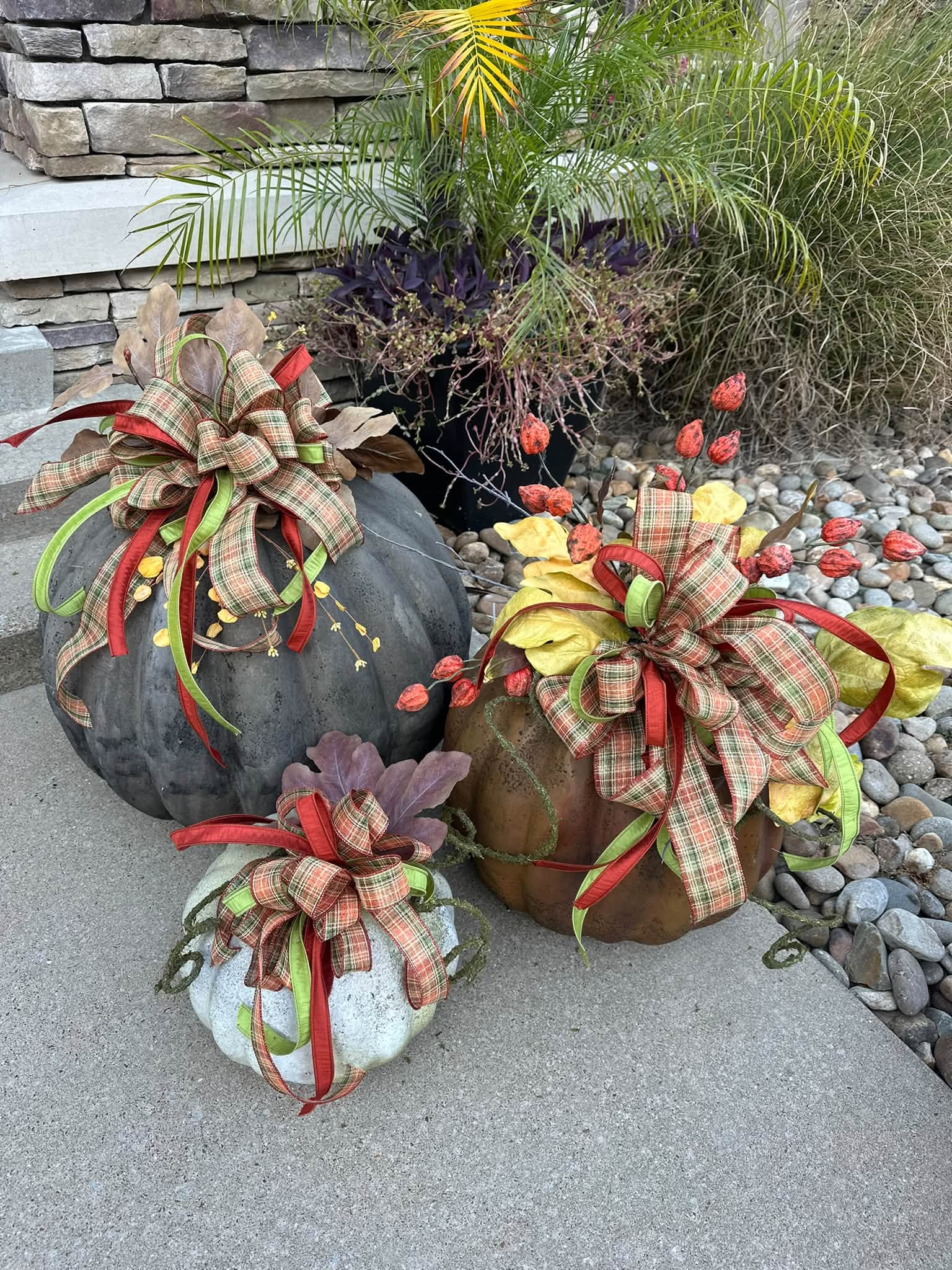 Decorated fall pumpkins at Kern's Farmhouse